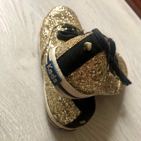 Kate Spade NY Keds Glitter Gold Sneakers, 7.5 - Picture 11 of 16